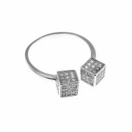 Inel Argint 925 Multicrystals Double Cubes