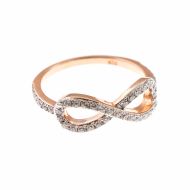Inel Argint 925, placat cu aur roz 18K, Glittering Infinity