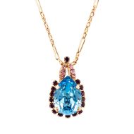Pandantiv cu lant Cotton Candy placat cu aur 24K | 5098/2-144RG