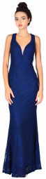 Rochie de ocazie bleumarin dantela cu aplicatii HM1955