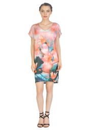 Rochie roz casual cu imprimeu floral 101201 R