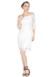 Rochie cambrata alba cu broderie 262 A
