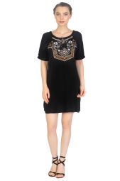 Rochie scurta casual neagra cu maneca scurta JH1025 NG