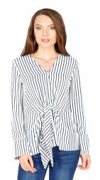 Bluza office alba cu dungi verticale BC159 A