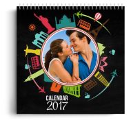 Calendar personalizat - Travel - Calendar de perete cu spirala metalica si agatatoare - Portret mediu (21x29 cm)
