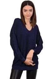 Pulover casual bleumarin cu anchior 8968 BM