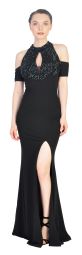 Rochie de ocazie neagra cu umeri decupati 1121 NG