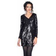 Rochie de ocazie neagra scurta cu paiete W1122N