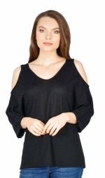 Bluza eleganta neagra cu umeri decupati 1896 NG