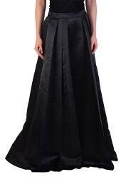 Fusta neagra lunga din satin W1438 NG