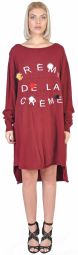 Rochie tunica tricotata bordo cu logo si pufi 6736 BO