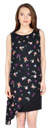 Rochie eleganta neagra cu print floral BC161 N/FL