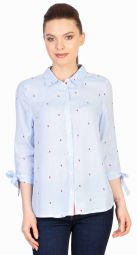 Camasa casual bleu cu dungi si gargarite CH753