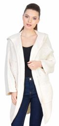 Pulover jacheta ecru cu perle aplicate 68967