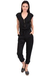 Salopeta neagra casual cu fermoar 8036 NG