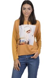 Bluza casual galbena cu imprimeu W323 G