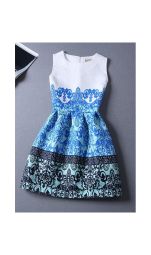 Rochie Eleganta Blue Print