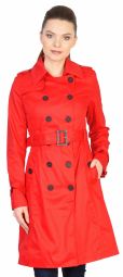Trenci dama lung rosu aprins 8355 R