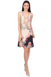 Rochie satinata cu print floral 101156 B