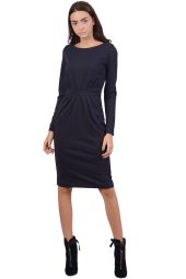 Rochie office bleumarin cu maneca lunga M223 BM