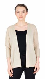 Pulover casual bej cu fir lame 642 B
