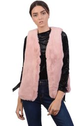 Vesta roz din imitatie de blana naturala W2342R