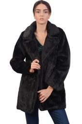 Haina scurta neagra din blana artificiala W2340NG