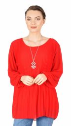 Bluza eleganta rosie cu maneca lunga VETI1 R