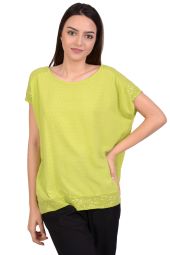 Bluza verde din vascoza cu paiete aplicate 1759 V