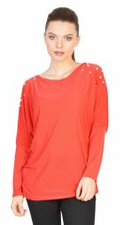 Bluza casual corai cu perle 883 C