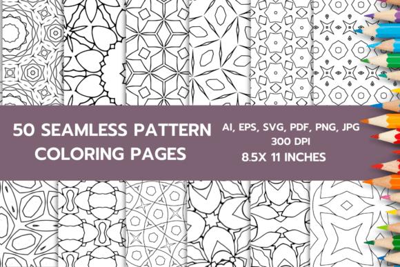 Relaxing adult coloring patterns with geometric designs and banner details