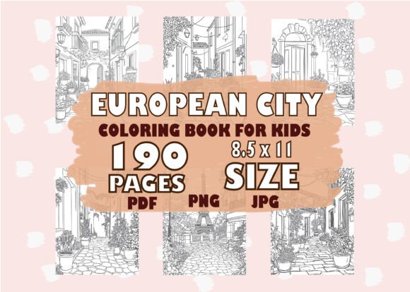 European City Coloring Book Cover