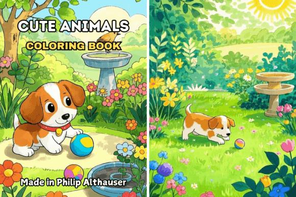 Cute Animals Coloring Book Page