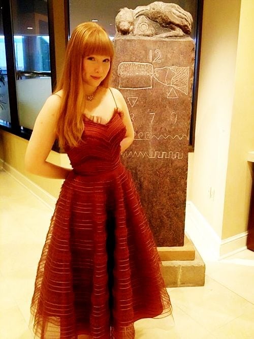 Molly C. Quinn sexy red dress