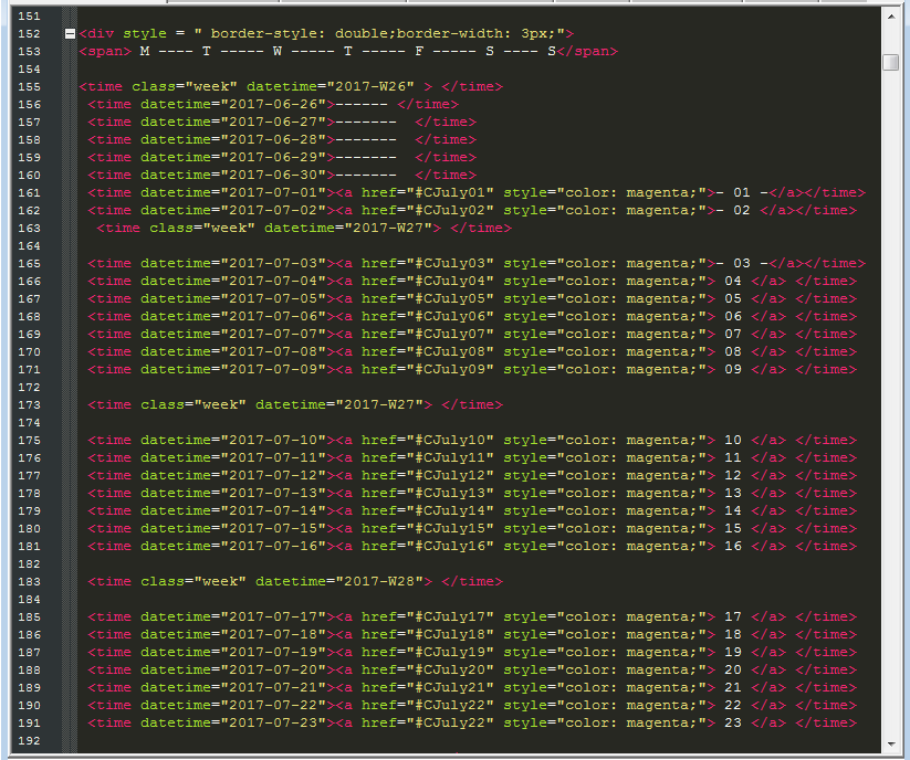 Semantic calendar being developed - the code
