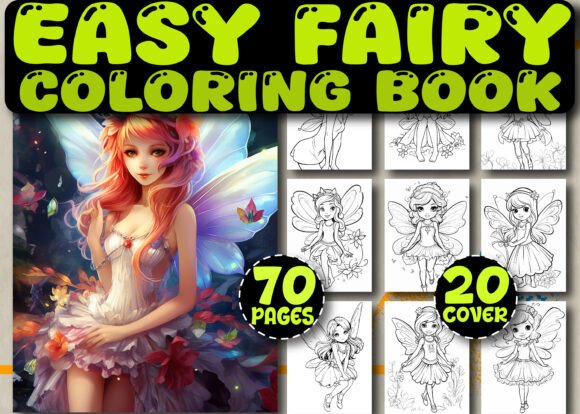 Easy Fairy Coloring Book Cover