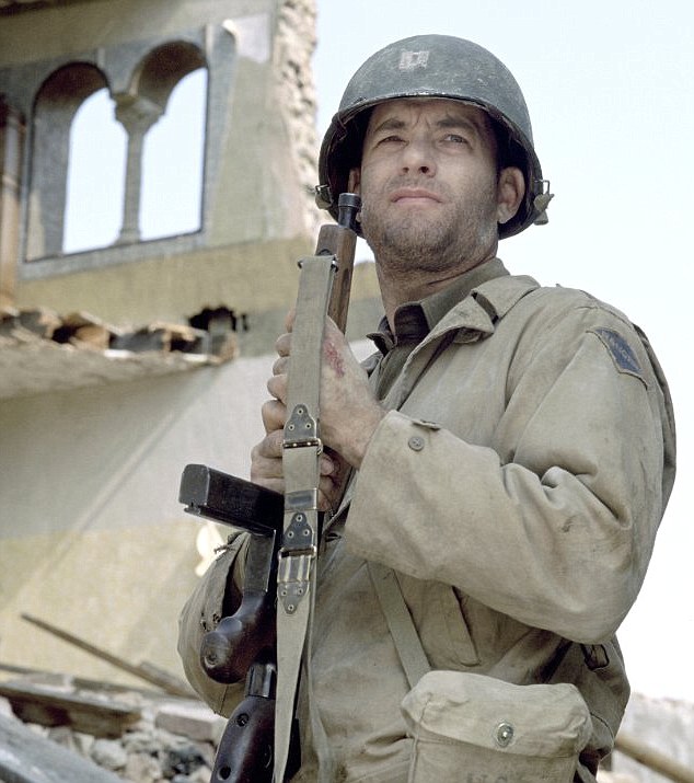 One of the good guys: Hanks in the 1998 movie Saving Private Ryan