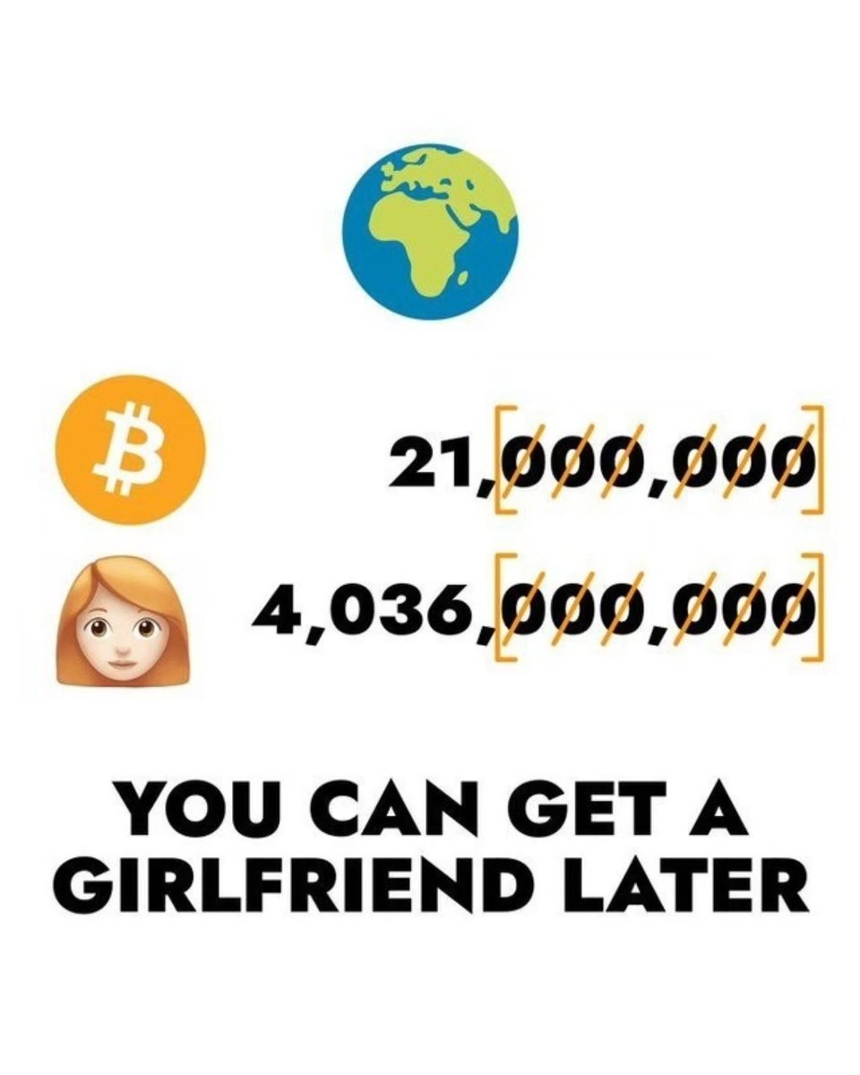 Priorities: #Bitcoin first, relationships later. 😎