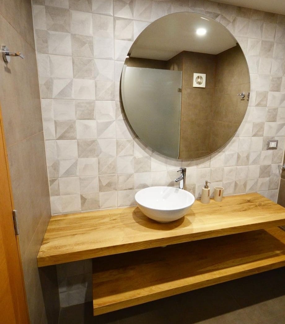 Vanitorio Flotante en Madera Natural