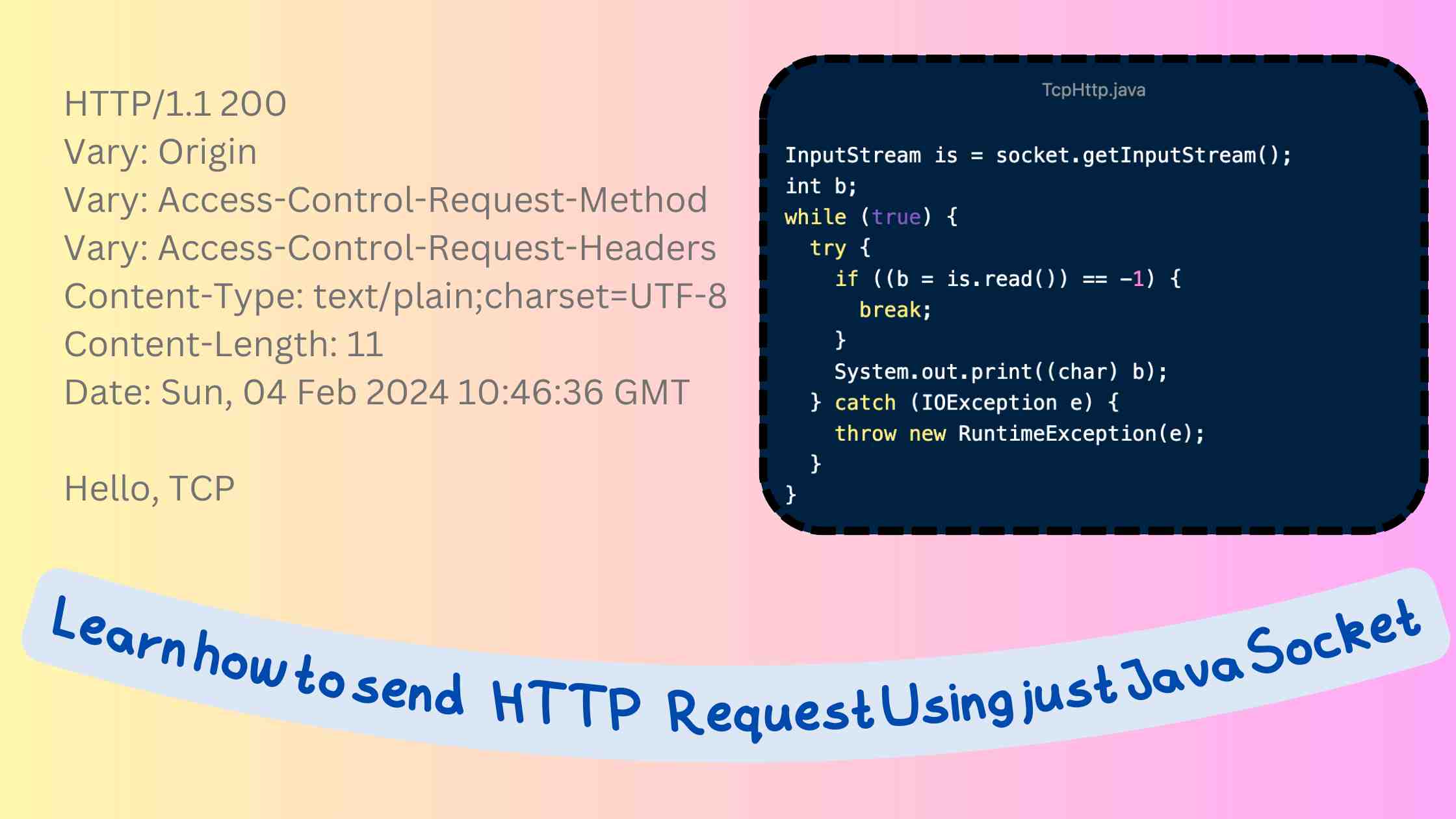 Learn how to make HTTP request using plan Java Socket