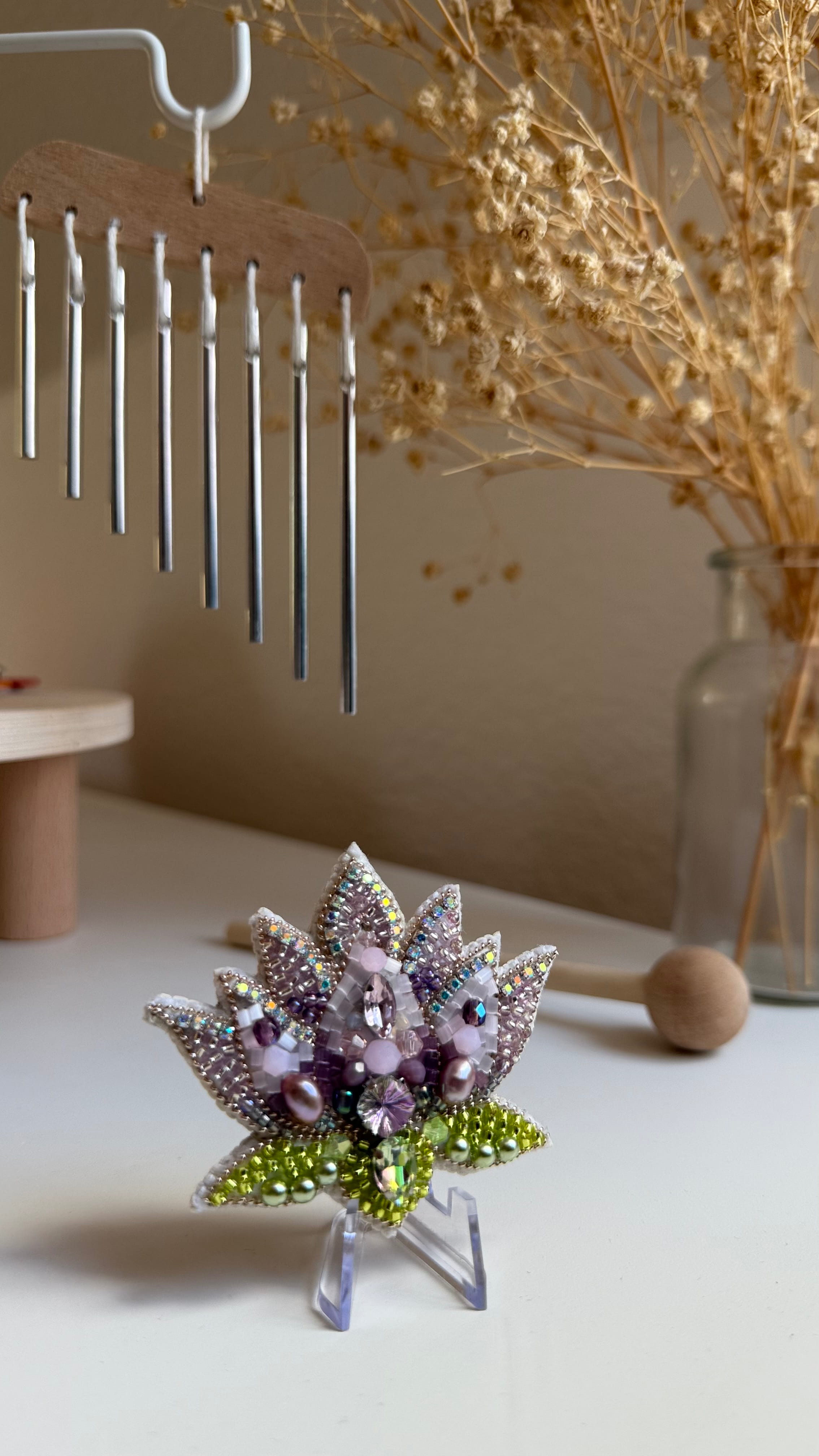 Handmade Brooch Lotus - Image 2