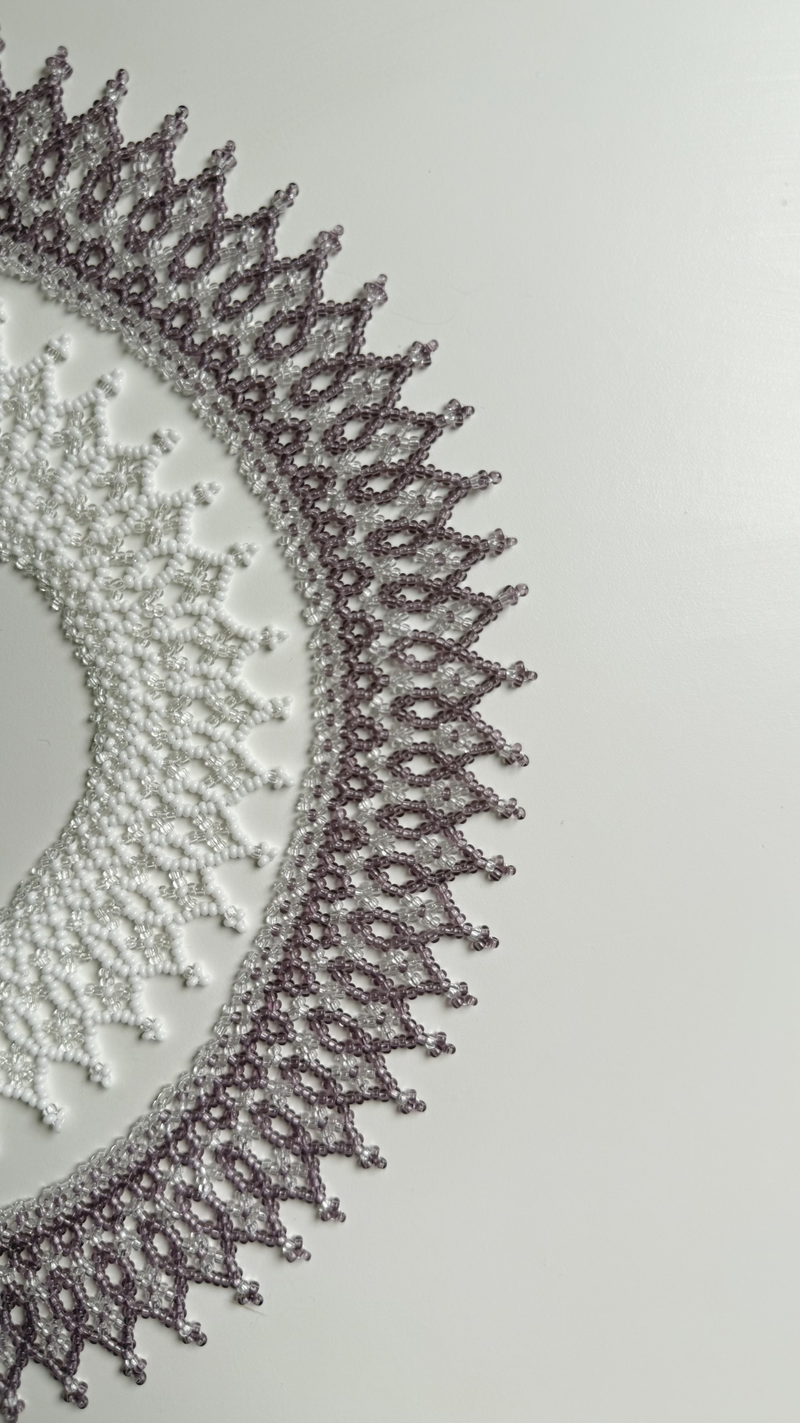 Handmade White Beaded Choker Necklace - Image 2