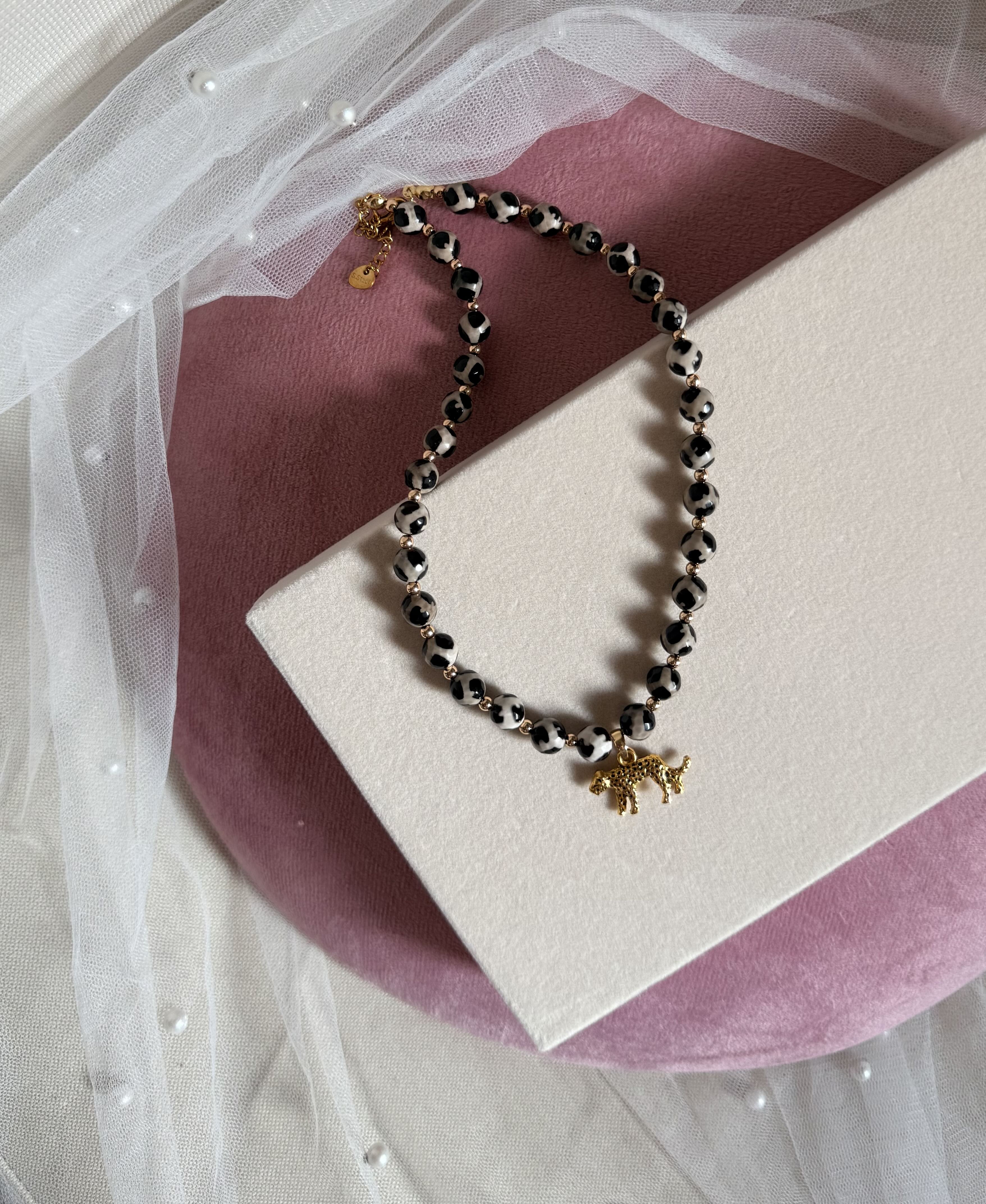 Leopard Print Choker — Statement Necklace with Panther/Leopard Pendant - Image 2