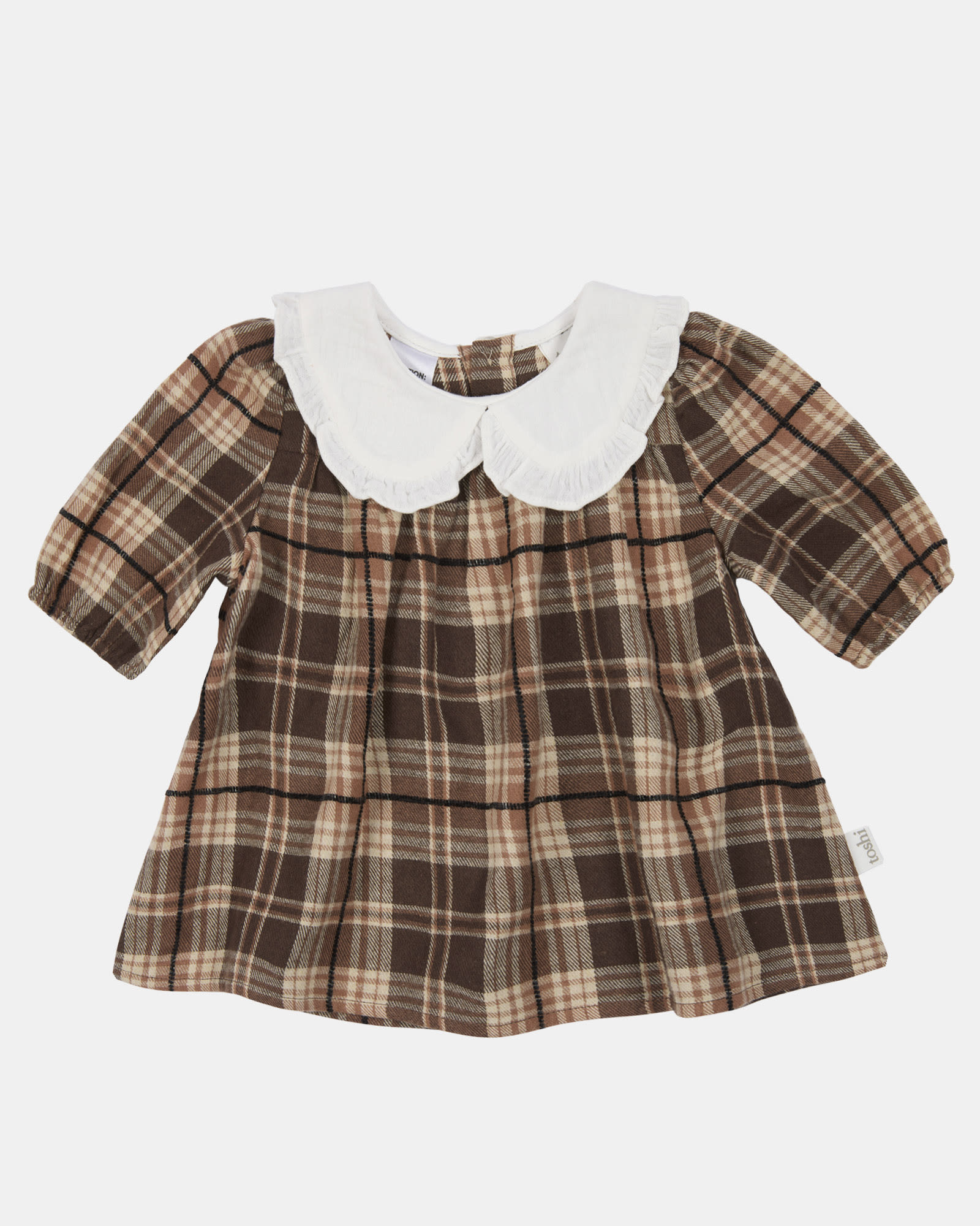 Baby Dress | Brown Checks | 100% Cotton | Toshi