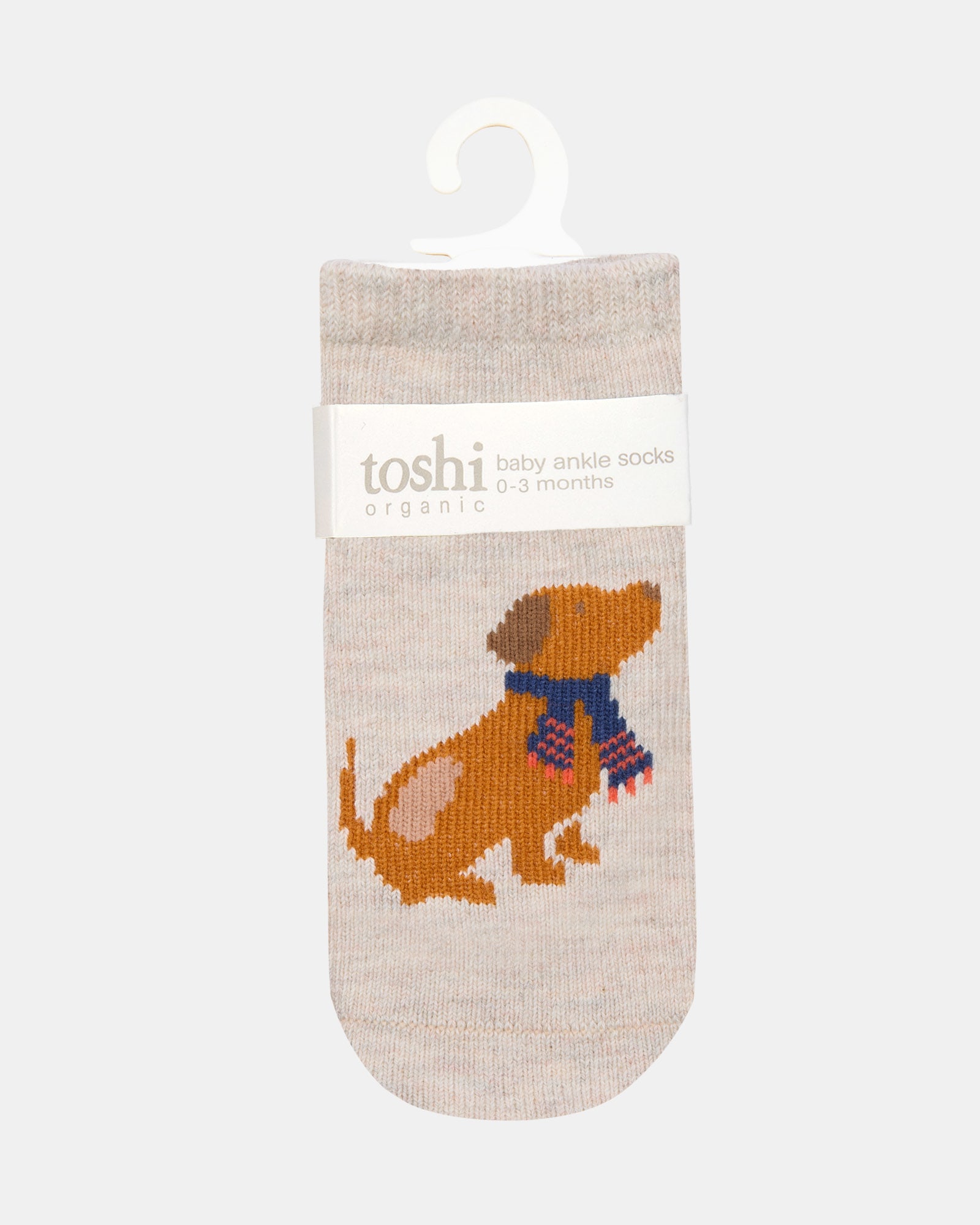 Soft Organic Ankle Socks with Playful Puppy