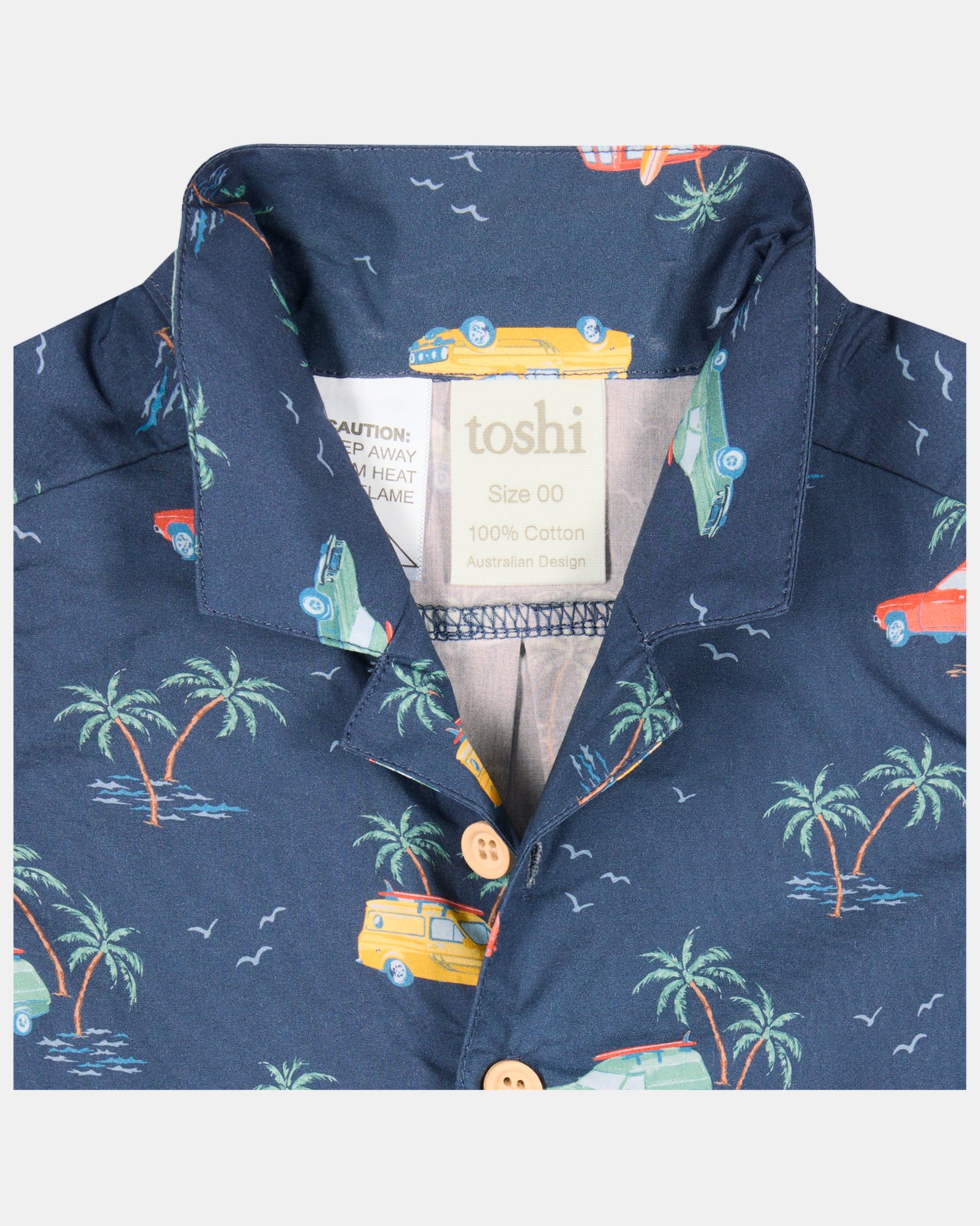 Vintage-Inspired Shirt with Playful Surf Prints