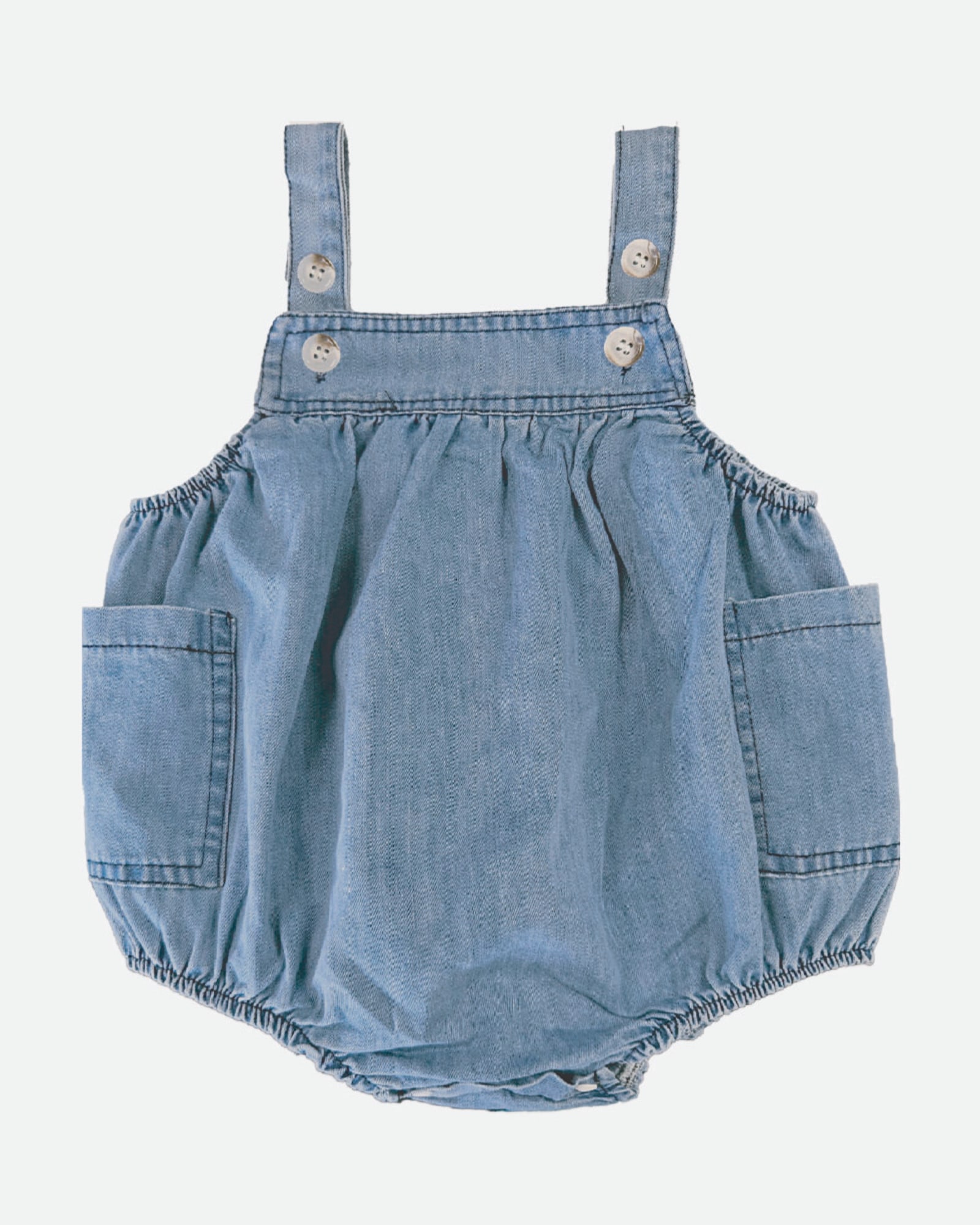 Comfortable denim romper for active babies