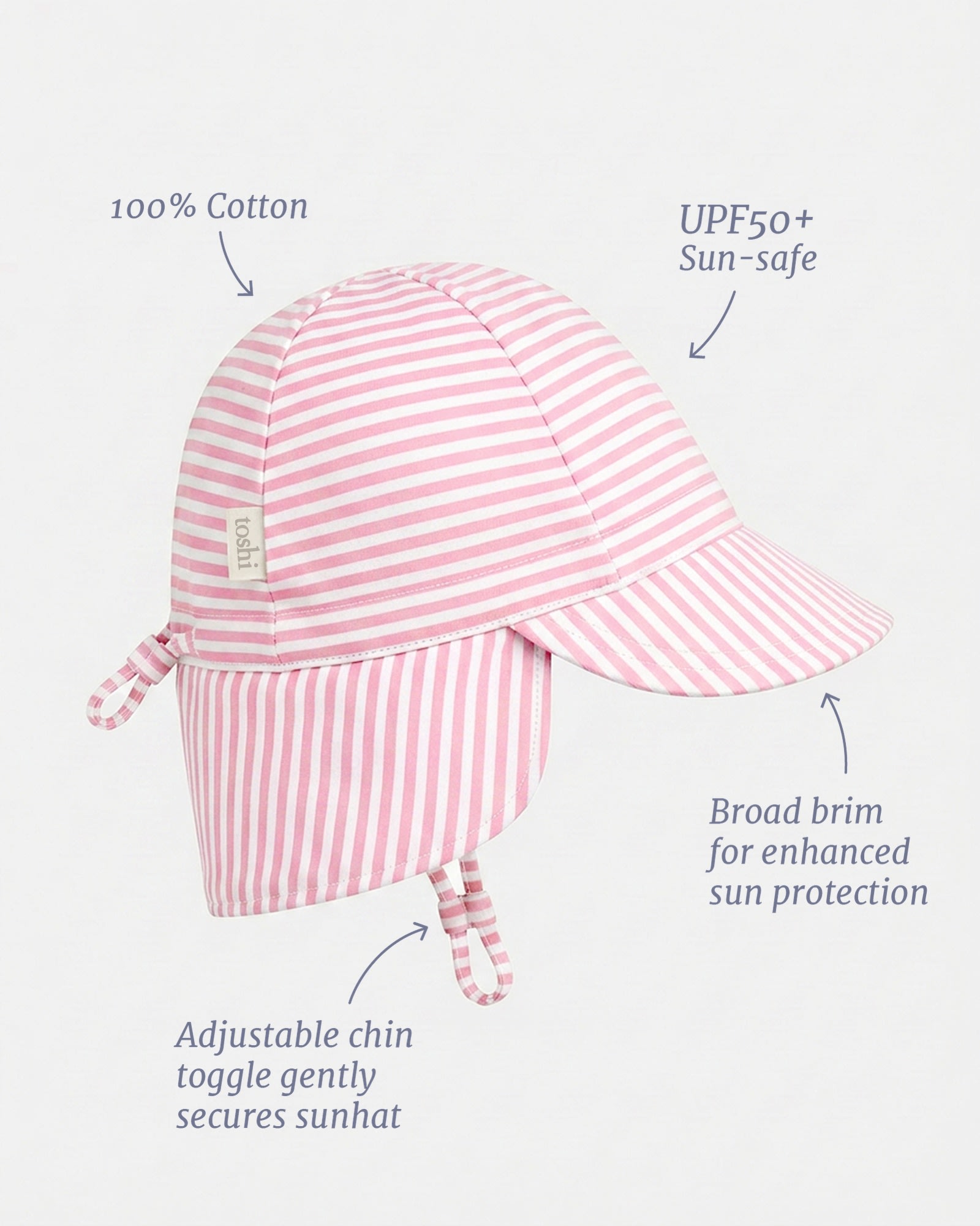 Soft Pink Striped Cap for Gentle Protection