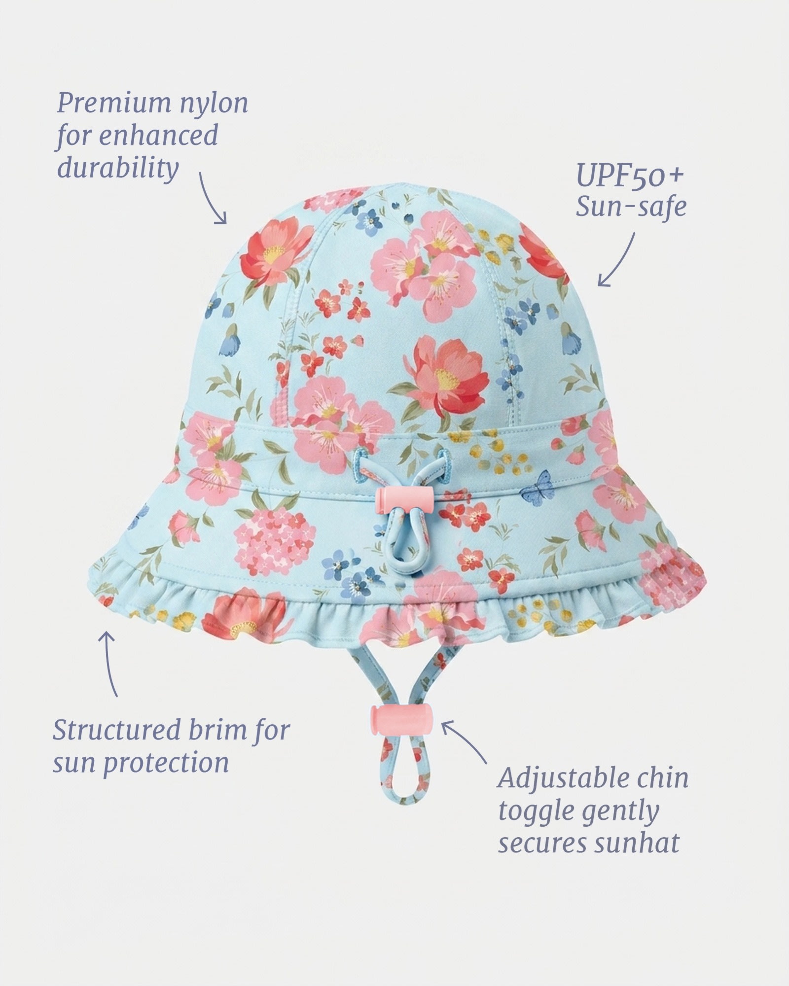 Chic Aquamarine Floral Hat for Effortless Style