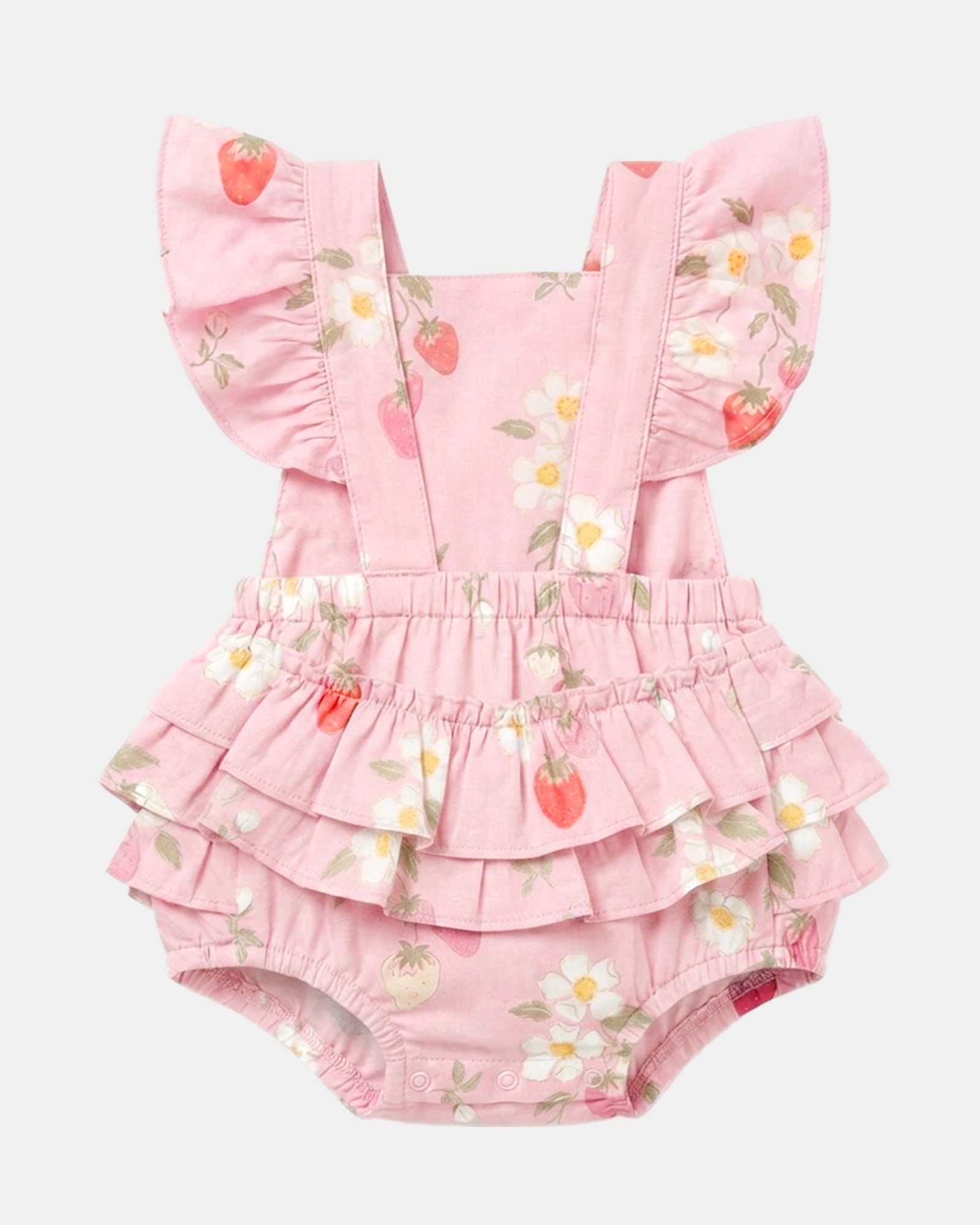 Adorable Comfort with Playful Strawberry Blossom Print